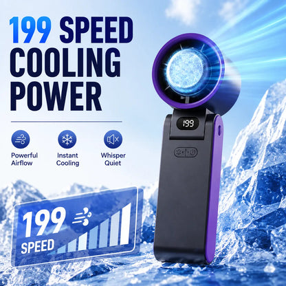 Portable Fan Handheld High Speed Fan 199 Adjustable Levelsfoldable for Summer Travel Vacation Essentials& Outdooractivities Cool Fan