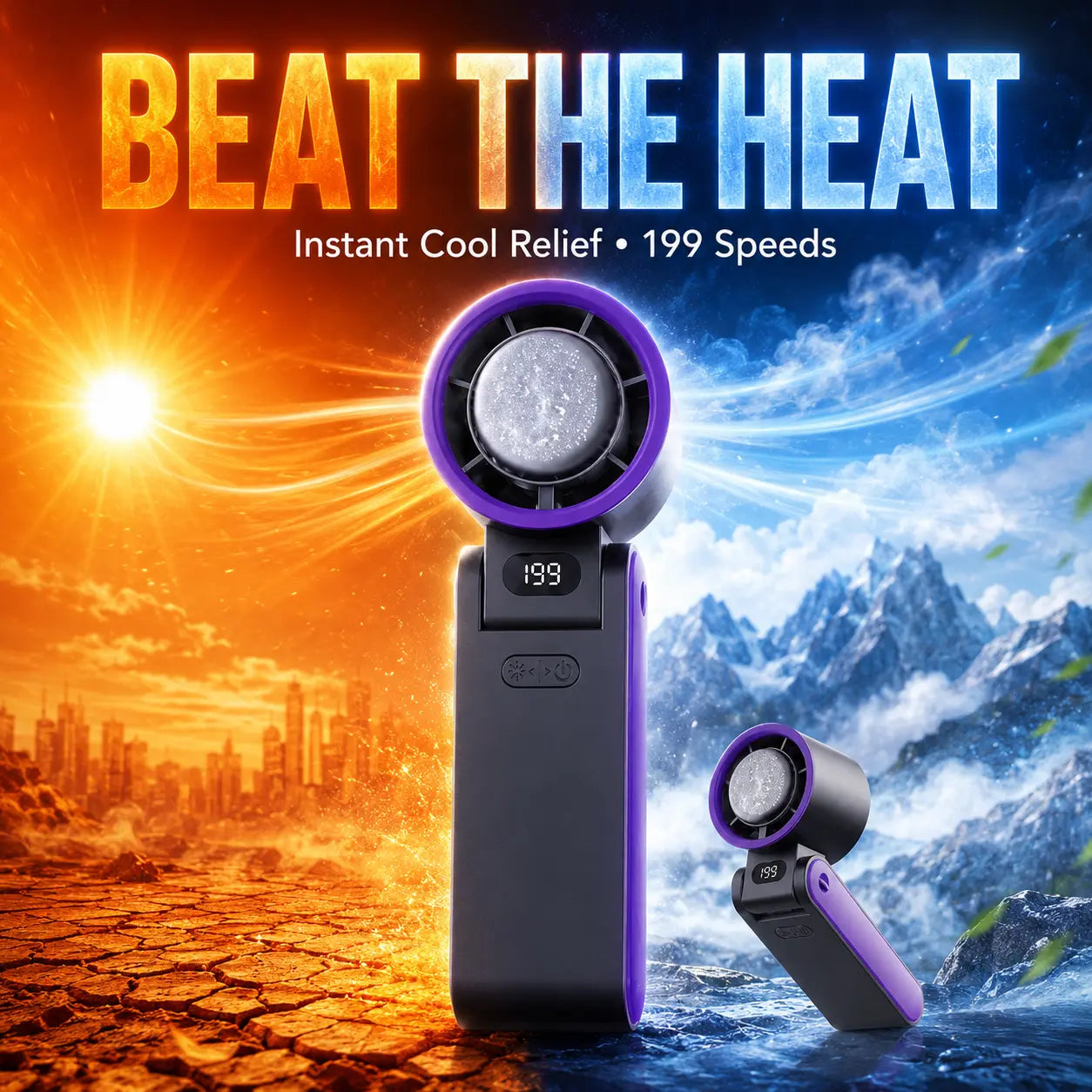 Portable Fan Handheld High Speed Fan 199 Adjustable Levelsfoldable for Summer Travel Vacation Essentials& Outdooractivities Cool Fan